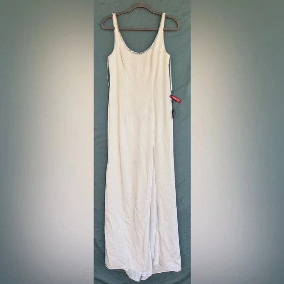 NWOT IEENA MAC DUGGAL White Embellished Sleeveless Evening Dress Size 4 Evening - Picture 2 of 13